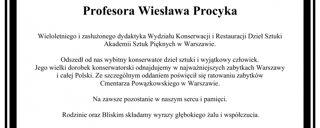 nekrolog prof. Wiesława Procyka